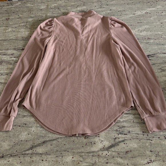 Chaser Womens Pale Pink Zip Up with Puffed Shoulders - Size M - Picture 2 of 7